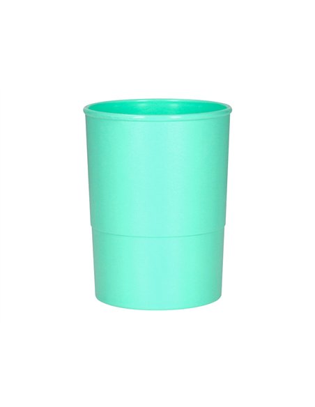 Pot a crayons q-connect plastique diametre 75mm hauteur 100mm coloris vert menthe opaque.