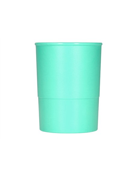 Pot a crayons q-connect plastique diametre 75mm hauteur 100mm coloris vert menthe opaque.