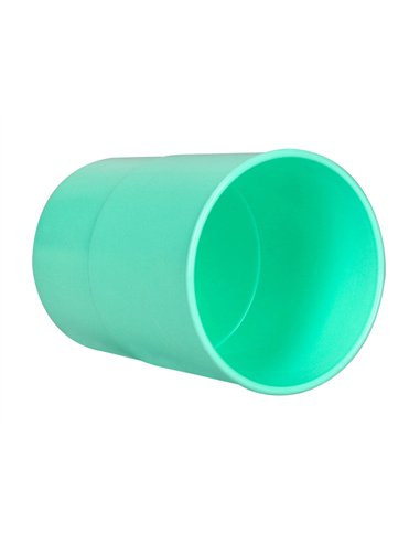 Pot a crayons q-connect plastique diametre 75mm hauteur 100mm coloris vert menthe opaque.