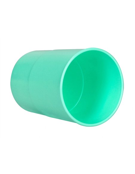 Pot a crayons q-connect plastique diametre 75mm hauteur 100mm coloris vert menthe opaque.