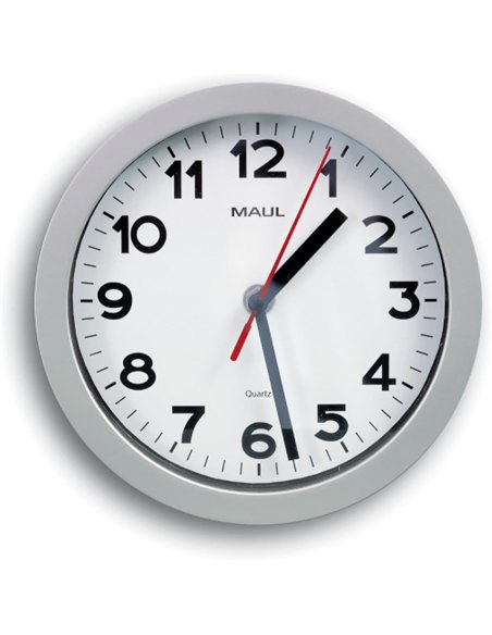 Horloge murale maul step diam. 20cm pile 1.5v aa fournie coloris argent.