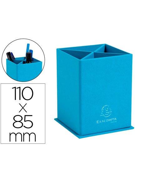 Pot a crayons carre exacompta teksto assor 4 compatiments.