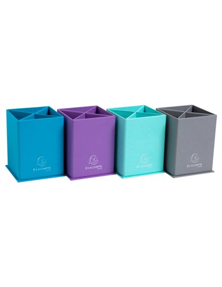 Pot a crayons carre exacompta teksto assor 4 compatiments.