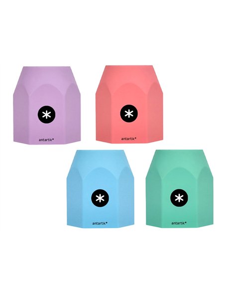 Pot a crayons antartik hexagonal silicone soft touch 95x75x80 mm coloris pastels assortis.