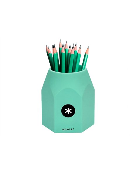 Pot a crayons antartik hexagonal silicone soft touch 95x75x80 mm coloris pastels assortis.