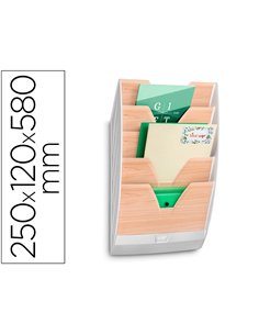 Corbeille mural cep 5 cases polystyrene ouverture en v format 24x32cm dimensionsss 350x120x580mm blanc7 h tre.