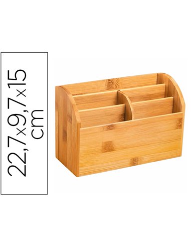 Multipot cep bambou 5 compartiments 22,7x9,7x15cm.