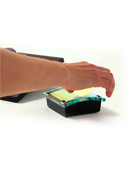 Support q-connect zigzag pour bloc-notes 76x76mm coloris noir.