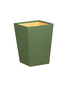Corbeille papiers rhodiarama simil cuir sauge velout 15l 27x27x32 cm. 2