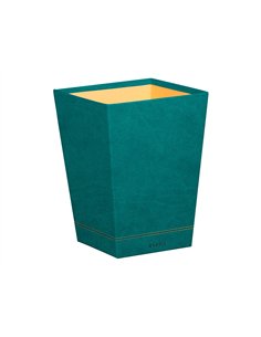 Corbeille papiers rhodiarama simil cuir paon velout 15 l 27x27x32 cm. 2