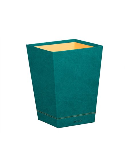 Corbeille papiers rhodiarama simil cuir paon velout 15 l 27x27x32 cm.