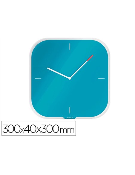 Pendule leitz cosy horloge mural analogique coloris bleu.