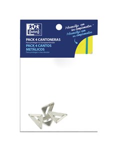 Pack de 4 protections d'angle en métal Oxford - Protégez les coins de vos dossiers ou cahiers - Design élégant et durable