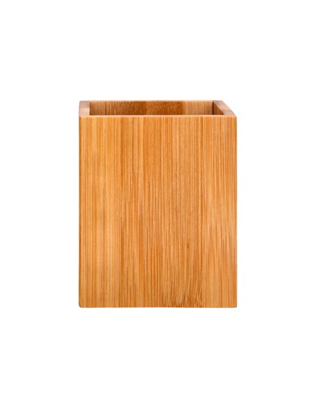 Pot a crayons liderpapel ecouse bambou carre 8x8x10cm.