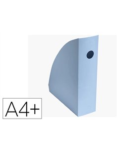 Porte-revues exacompta mag-cube bee blue plastique recycle a4+ oeillet de prehension coloris bleu clair.