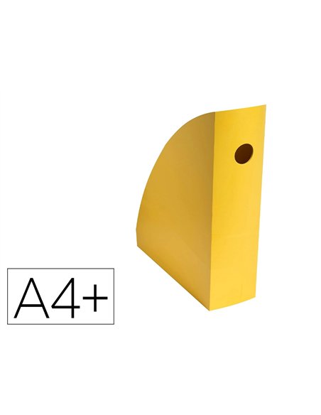 Porte-revues exacompta mag-cube bee blue plastique recycle a4+ oeillet de prehension coloris safran.