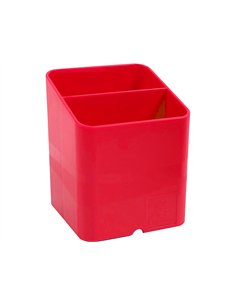 Pot a crayons exacompta pen-cube iderama 2 compartiments passe-cable 74x74x93mm coloris framboise. 2