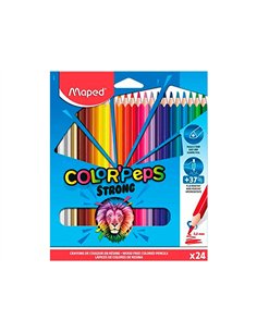 Crayon de couleur maped color pep's design monster pointe résistante etui carton de 24 unités.