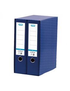Elba Rado Top Module de 2 classeurs à levier A4 - Dos 80 mm - Couverture extérieure en plastique - Intérieur papier - Bleu