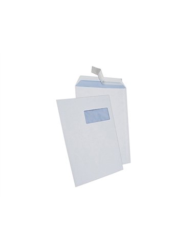 Pochette gpv everyday adhesi ve vélin blanc 90g c4 229x324mm fenêtre 50x100mm boîte 250 unités.