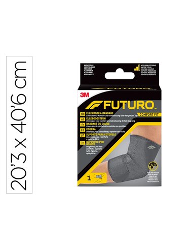 Bandage coude futuro comfort fit reglable 20,3-40,6cm coloris gris.
