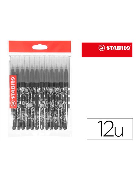 Feutre coloriage stabilo power recharge coffret schoolpack pointe moyenne bloquée coloris noir pochette de 12un.