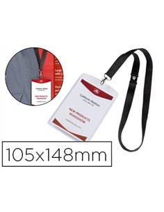 Badge avery grand format avec tour de cou et 12 inserts microperforés imprimables format a6 105x148mm lot 10 unités.