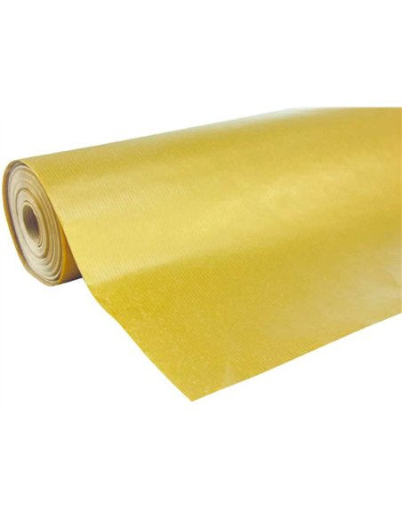 Rouleau papier cadeau kraft verg aux motifs or 50m x 0,70m 60g..