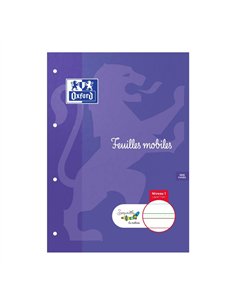 Feuillets mobiles hamelin serpodile perfores a4 100 pages double ligne 7mm niveau 1.
