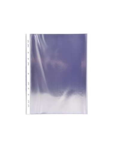 Pochette perforee exacompta a4 pvc lisse 8/100eme 80 microns paquet 10 unites.