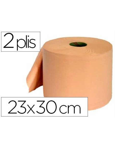 Bobine essuyage 2 plis 300x230mm 800f coloris saumon.