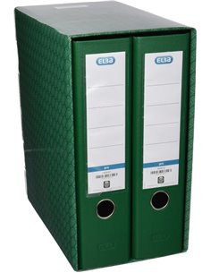 Elba Rado Top Module de 2 classeurs à levier A4 - Dos 80 mm - Couverture extérieure en plastique - Intérieur papier - Vert