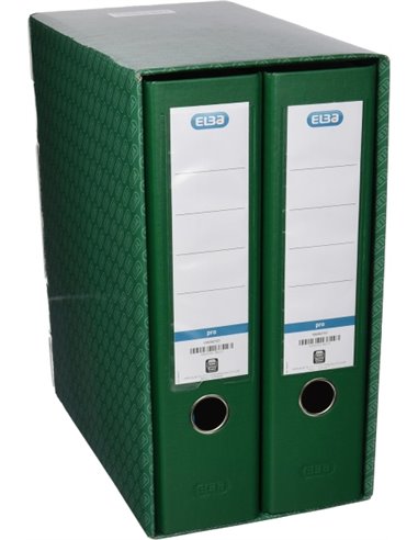 Elba Rado Top Module de 2 classeurs à levier A4 - Dos 80 mm - Couverture extérieure en plastique - Intérieur papier - Vert