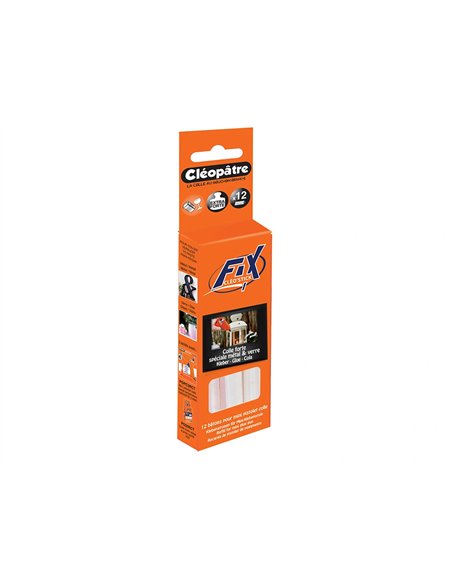 Colle cléopâtre spéciale verre matériaux non poreux pour mini pistolet boîte de 12 bâtons.