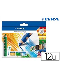 Étui 12 crayons couleur groove triple one 10mm.