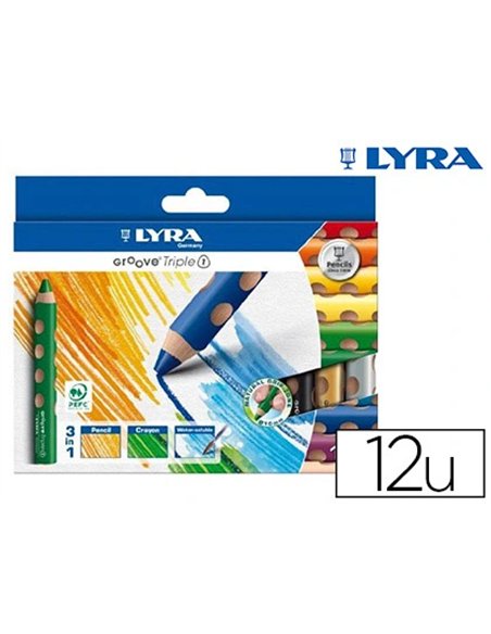 Étui 12 crayons couleur groove triple one 10mm.