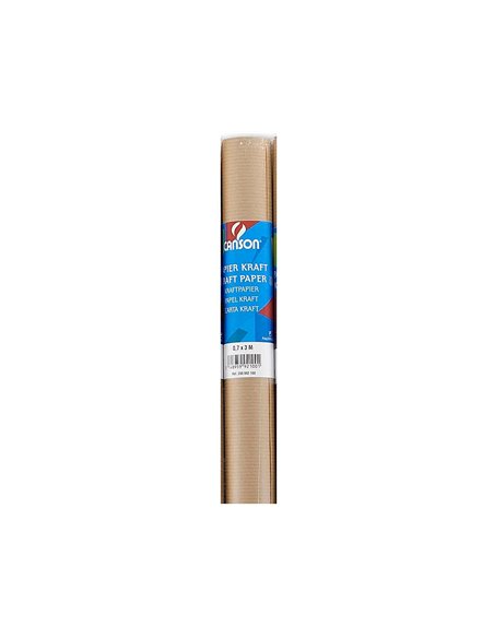 Papier kraft canson 60g/m2 coloris brun rouleau 0.7x3m.
