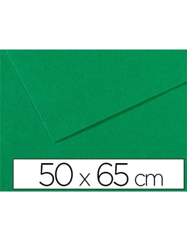 Papier dessin canson feuille mi-teintes nº575 grain gélatiné haute teneur coton 160g 50x65cm unicolore vert billard.