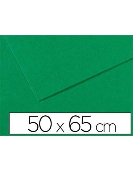 Papier dessin canson feuille mi-teintes nº575 grain gélatiné haute teneur coton 160g 50x65cm unicolore vert billard.