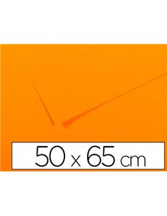 Papier dessin canson feuille mi-teintes nº553 grain gélatiné haute teneur coton 160g 50x65cm unicolore jaune soleil.