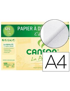 Papier dessin canson c à grain crayon encre gouache feutre 125g a4 pochette 12f.