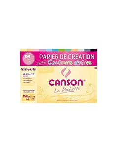 Papier dessin canson colorline grain fin 150g a4 coloris pastels pochette 12f. 2