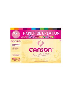 Papier dessin canson colorline grain fin 150g a4 coloris vifs pochette 12f. 2