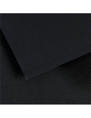 Papier dessin canson feuille mi-teintes n 425 grain gelatine haute teneur coton 160g 50x65cm unicolore noir.