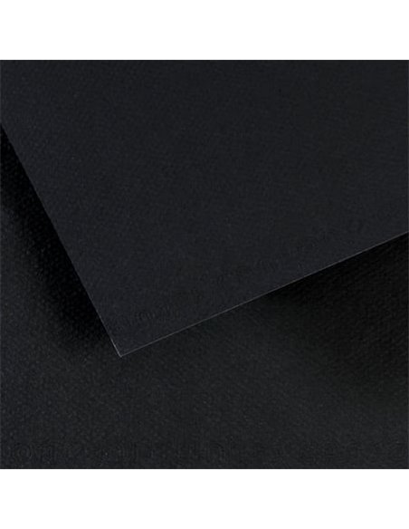 Papier dessin canson feuille mi-teintes n 425 grain gelatine haute teneur coton 160g 50x65cm unicolore noir.
