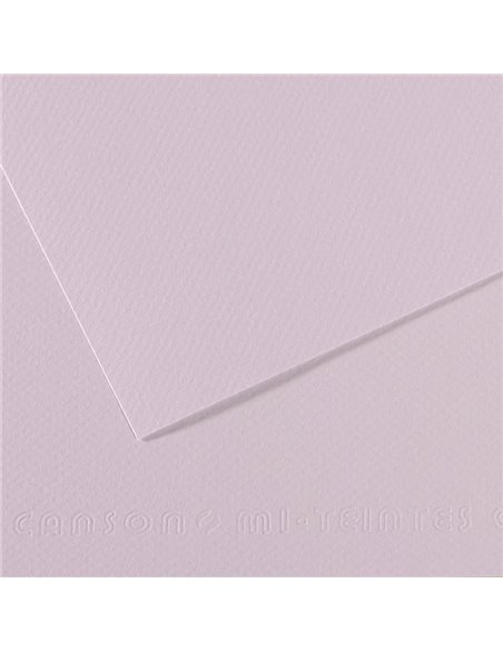 Papier dessin canson feuille mi-teintes n 104 grain gelatine haute teneur coton 160g 50x65cm unicolore lilas.