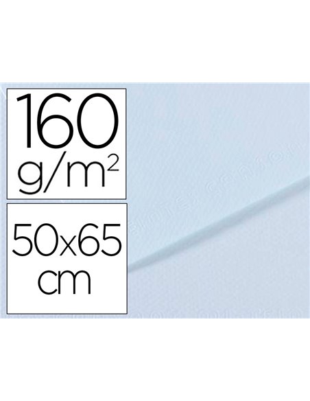 Papier dessin canson feuille mi-teintes n 102 grain gelatine haute teneur coton 160g 50x65cm unicolore azur.