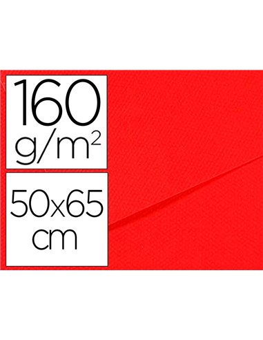 Papier dessin canson feuille mi-teintes n 505 grain gelatine haute teneur coton 160g 50x65cm unicolore rouge.