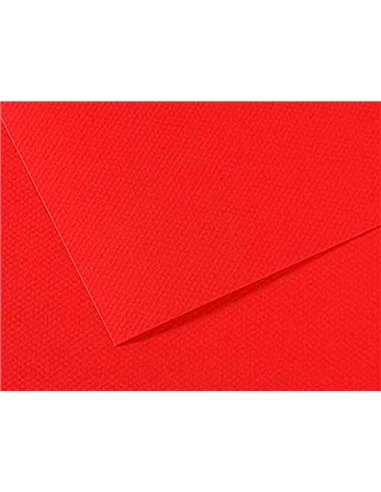 Papier dessin canson feuille mi-teintes n 505 grain gelatine haute teneur coton 160g 50x65cm unicolore rouge.
