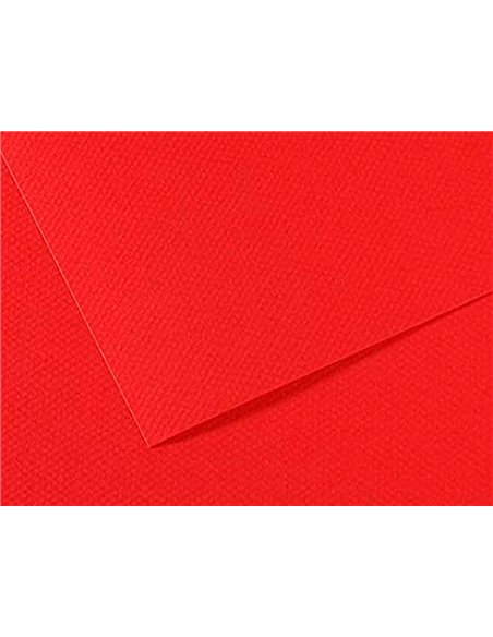 Papier dessin canson feuille mi-teintes n 505 grain gelatine haute teneur coton 160g 50x65cm unicolore rouge.